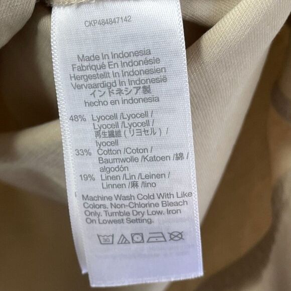 MADEWELL Romper Women 14 Khaki Tan Tie Waist NEW Muscle Tank Lyocell Linen NQ584 - Picture 11 of 12